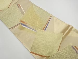 リサイクル　重ね色紙模様織出し袋帯